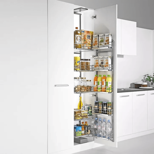 Tall Pantry Single with Solid Base Baskets (Cabinet Width : 600 mm Outer) TPSC6SB